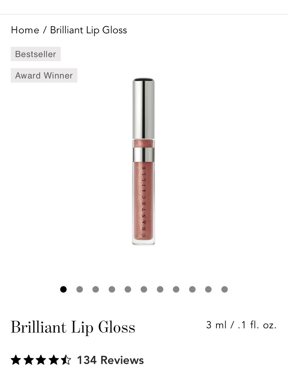 BNIB, Chantecaille Brilliant Lip Gloss, Lip Stick, Shimmery Beige